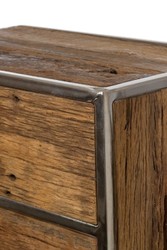 Casa Padrino commode luxe à 5 tiroirs brun / argent 60 x 40 x H. 110 cm - Mobilier de Luxe