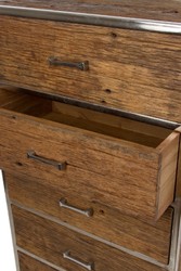 Casa Padrino commode luxe à 5 tiroirs brun / argent 60 x 40 x H. 110 cm - Mobilier de Luxe
