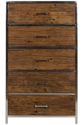 Casa Padrino commode luxe à 5 tiroirs brun / argent 60 x 40 x H. 110 cm - Mobilier de Luxe