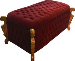 Casa Padrino Banquette Baroque Bordeaux / Or - Commode Baroque Casa Padrino Banquette Baroque Bordeaux / Or - Commode Baroque