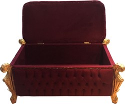 Casa Padrino Banquette Baroque Bordeaux / Or - Commode Baroque Casa Padrino Banquette Baroque Bordeaux / Or - Commode Baroque
