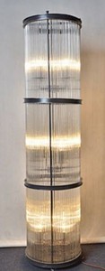 Casa Padrino living room floor lamp black Ø 32 x H. 140 cm - Round Luxury Floor Light