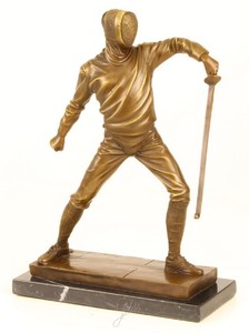 Casa Padrino escultura de bronce de lujo tirador oro / bronce / negro 21,5 x 9,5 x H. 31 cm - Figura de Bronce