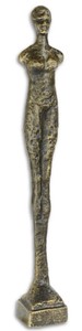 Casa Padrino Diseñador Estatuilla de Hierro Fundido Mujer de Pie Oro Antiguo 6,3 x 6,1 x H. 42,2 cm  - Estatuilla de Lujo Decorada