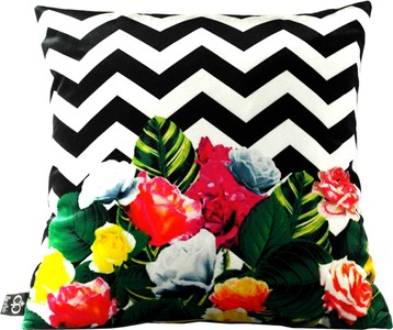 Casa Padrino luxury pillow Miami Flowers 45 x 45 cm - finest velvet fabric - deco living room cushion Casa Padrino luxury pillow Miami Flowers 45 x 45 cm - finest velvet fabric - deco living room cushion
