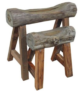 Casa Padrino ensemble de tabourets de style campagnard naturel - Meubles de Style Campagnard