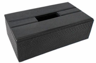 Casa Padrino scatola per tessuti / scatola di asciugamani di carta di lusso coccodrillo nero 25 x 14 x H. 7,5 cm - Accessori di Lusso