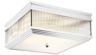 Casa Padrino lámpara de techo de lujo plata 40,5 x 40,5 x H. 18,5 cm - Calidad de Lujo