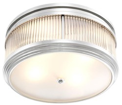Casa Padrino lampe de couverture de luxe argent Ø 40,5 x H. 18,5 cm - Lampe de Couverture Rond