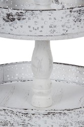 Casa Padrino etagere de style campagnard 3 niveaux Shabby Chic blanc antique Ø 40 x H. 66 cm - Accessoires Gastronomie