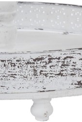 Casa Padrino etagere de style campagnard 3 niveaux Shabby Chic blanc antique Ø 40 x H. 66 cm - Accessoires Gastronomie