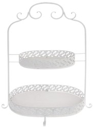 Casa Padrino etagere de estilo campestre de 2 niveles blanco 46 x 30 x H. 64 cm - Accesorios de Gastronomía Casa Padrino etagere de estilo campestre de 2 niveles blanco 46 x 30 x H. 64 cm - Accesorios de Gastronomía