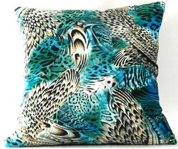 Casa Padrino Luxus Samt Kissen Colorado Feathers Mehrfarbig casa padrino luxus designer samt kissen zierkissen colorado feathers federn wohnzimmer schlafzimmer hotel deko accessoires