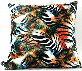 Casa Padrino Luxury Pillow Africa Safari Multicolor 45 x 45 cm - Elegant Decorative Cushion Made From The Finest Velvet Fabric Casa Padrino Luxury Pillow Africa Safari Multicolor 45 x 45 cm - Elegant Decorative Cushion Made From The Finest Velvet Fabric