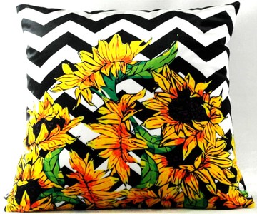 Casa Padrino Cuscino Decorativo di Lusso Virginia Girasoli Nero / Bianco / Multicolore 45 x 45 cm - Velluto Finissimo - Cuscino Soggiorno Casa Padrino Cuscino Decorativo di Lusso Virginia Girasoli Nero / Bianco / Multicolore 45 x 45 cm - Velluto Finissimo - Cuscino Soggiorno