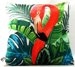 Casa Padrino Luxus Samt Kissen New Orleans Flamingo Mehrfarbig casa padrino luxus designer samt kissen zierkissen new orleans flamingo wohnzimmer schlafzimmer hotel deko accessoires