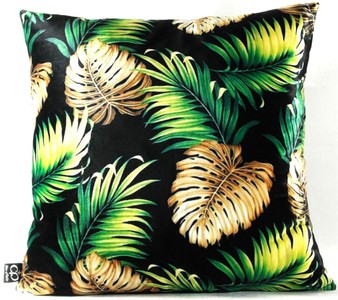 Casa Padrino Almohada de Lujo Hojas de Palma San Francisco Negro / Multicolor 45 x 45 cm - Tejido de Terciopelo Más Fino - Accesorios de Decoración de la Sala Casa Padrino Almohada de Lujo Hojas de Palma San Francisco Negro / Multicolor 45 x 45 cm - Tejido de Terciopelo Más Fino - Accesorios de Decoración de la Sala