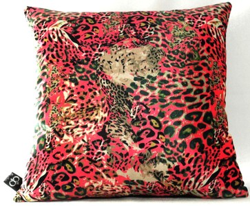 Casa Padrino Cuscino Decorativo per Soggiorno di Lusso Kansas Leo Multicolore 45 x 45 cm - Tessuto di Velluto Pregiato - Collezione di Lusso