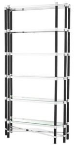 Casa Padrino cabinet mensola del salotto di lusso argento / nero 110 x 35 x H. 220 cm - Armadio del Soggiorno