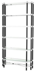 Casa Padrino cabinet mensola del salotto di lusso argento / nero 110 x 35 x H. 220 cm - Armadio del Soggiorno