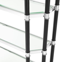 Casa Padrino cabinet mensola del salotto di lusso argento / nero 110 x 35 x H. 220 cm - Armadio del Soggiorno