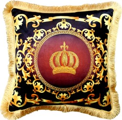 Harald Glööckler Luxus Barock Kissen Wohnkissen Zierkissen Pompöös by Casa Padrino Luxury Baroque Pillow Cushion Interior Gold Schwarz