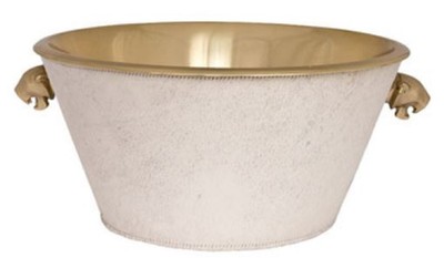 Casa Padrino luxury wine cooler brass / white Ø 46 x H. 22 cm - Gastronomy Accessories
