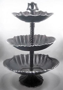 Casa Padrino etagere de lujo de 3 niveles negro / plata 59 x 42 x H. 85 cm - Accesorios de Gastronomía