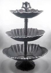 Casa Padrino etagere de lujo de 3 niveles negro / plata 59 x 42 x H. 85 cm - Accesorios de Gastronomía