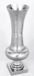 Casa Padrino vaso in alluminio barocco argento antico Ø 26,5 x H. 81 cm - Vaso di Fiori in Stile Antico