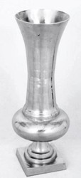 Casa Padrino vaso in alluminio barocco argento antico Ø 26,5 x H. 81 cm - Vaso di Fiori in Stile Antico