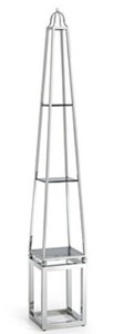 Casa Padrino cabinet mensola del salotto di lusso argento / nero 28 x 28 x H. 170 cm - Armadio del Soggiorno