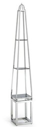 Casa Padrino cabinet mensola del salotto di lusso argento / nero 28 x 28 x H. 170 cm - Armadio del Soggiorno