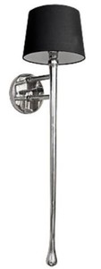 Casa Padrino lámpara de pared de lujo plata / negro 19 x 20 x H. 103 cm - Lámpara de Pared con Pantalla de Hotel y Restaurante