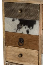 Casa Padrino commode style campagnard naturel / multicolore 55 x 30 x H. 110 cm - Meuble de Style Campagnard avec Porte et 11 Tiroirs