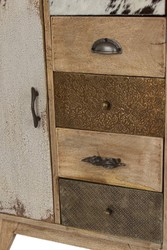 Casa Padrino commode style campagnard naturel / multicolore 55 x 30 x H. 110 cm - Meuble de Style Campagnard avec Porte et 11 Tiroirs