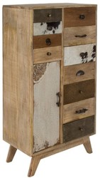 Casa Padrino commode style campagnard naturel / multicolore 55 x 30 x H. 110 cm - Meuble de Style Campagnard avec Porte et 11 Tiroirs