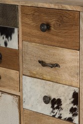 Casa Padrino commode style campagnard naturel / multicolore 55 x 30 x H. 110 cm - Meuble de Style Campagnard avec Porte et 11 Tiroirs