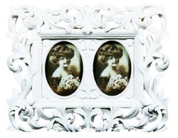 Casa Padrino doppia cornice barocco bianco 24 x 2 x H. 19 cm - Accessori Decorativi Barocco Casa Padrino doppia cornice barocco bianco 24 x 2 x H. 19 cm - Accessori Decorativi Barocco