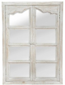 Casa Padrino miroir mural de style campagnard avec 2 portes pliantes blanc antique 63 x 4 x H. 86 cm - Miroir dans Look Fenêtre Casa Padrino miroir mural de style campagnard avec 2 portes pliantes blanc antique 63 x 4 x H. 86 cm - Miroir dans Look Fenêtre
