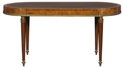 Casa Padrino scrivania Art Nouveau di lusso con 2 cassetti marrone chiaro / marrone 160 x 68 x H. 77 cm - Arredo Ufficio di Lusso