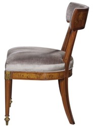 Casa Padrino sedia da pranzo art nouveau di lusso marrone chiaro / marrone / ottone / argento 59 x 63 x H. 88 cm - Mobili da Pranzo di Lusso