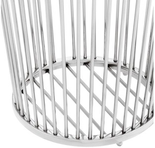 Casa Padrino Luxus Edelstahl Wäschekorb Silber Ø 30 x H. 40,5 cm - Luxus Badezimmer Accessoires