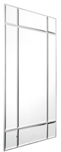 Casa Padrino Luxus Wohnzimmer Spiegel / Wandspiegel Silber 90 x 3 x H. 140 cm - Luxus Möbel