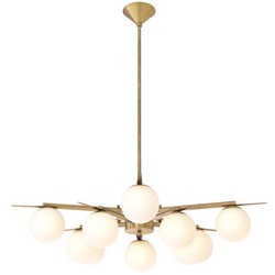 Casa Padrino lustre de luxe laiton antique / blanc Ø 90 x H. 20 cm - Mobilier de Luxe