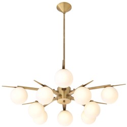 Casa Padrino lustre de luxe laiton antique / blanc Ø 90 x H. 20 cm - Mobilier de Luxe