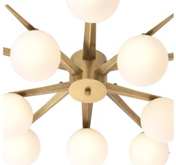 Casa Padrino lustre de luxe laiton antique / blanc Ø 90 x H. 20 cm - Mobilier de Luxe