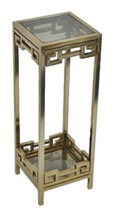 Casa Padrino tavolino / pilastro di lusso ottone anticato 35 x 35 x H. 100 cm - Mobili per Soggiorno