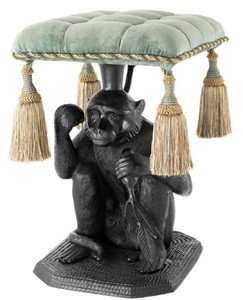 casa padrino luxus designer samt hocker sitzhocker affe wohnzimmer hotel restaurant club bar büro deko accessoires möbel