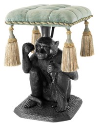 casa padrino luxus designer samt hocker sitzhocker affe wohnzimmer hotel restaurant club bar büro deko accessoires möbel